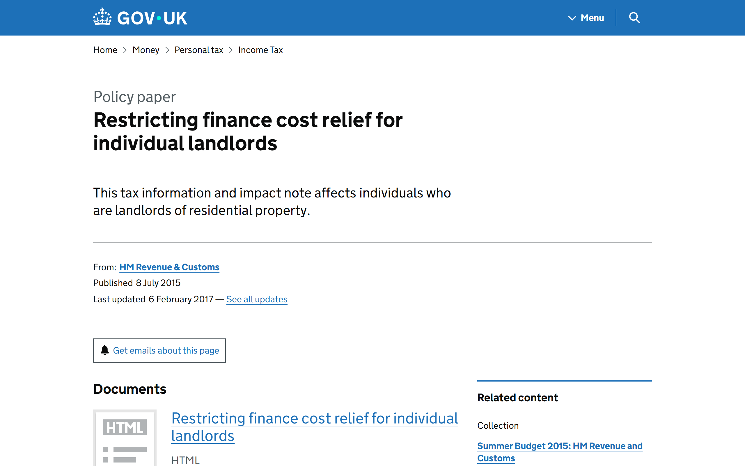 restricting finance cost relief for individual landlords - www.gov.uk