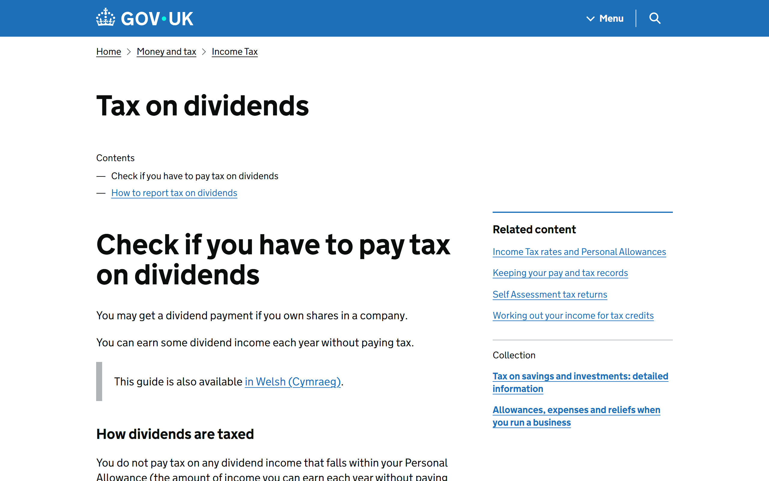 tax on dividends - www.gov.uk