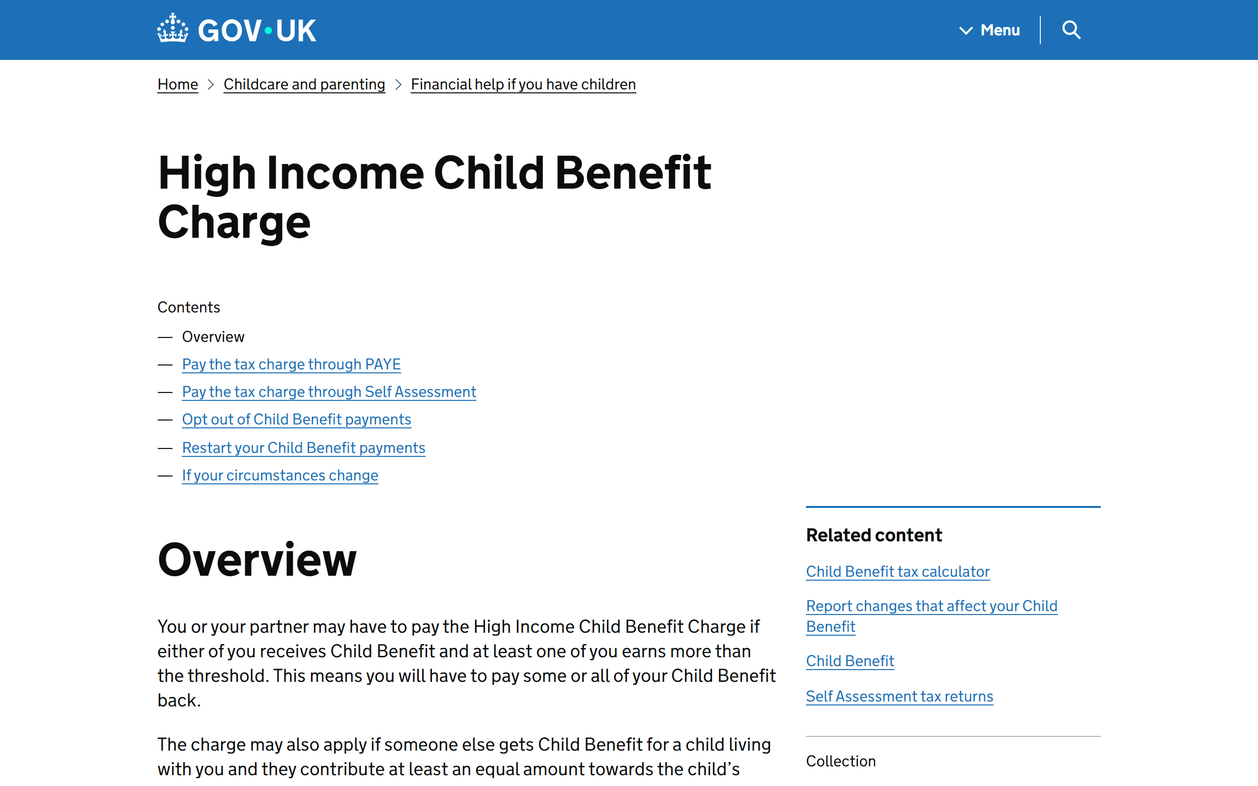 child benefit tax charge - www.gov.uk