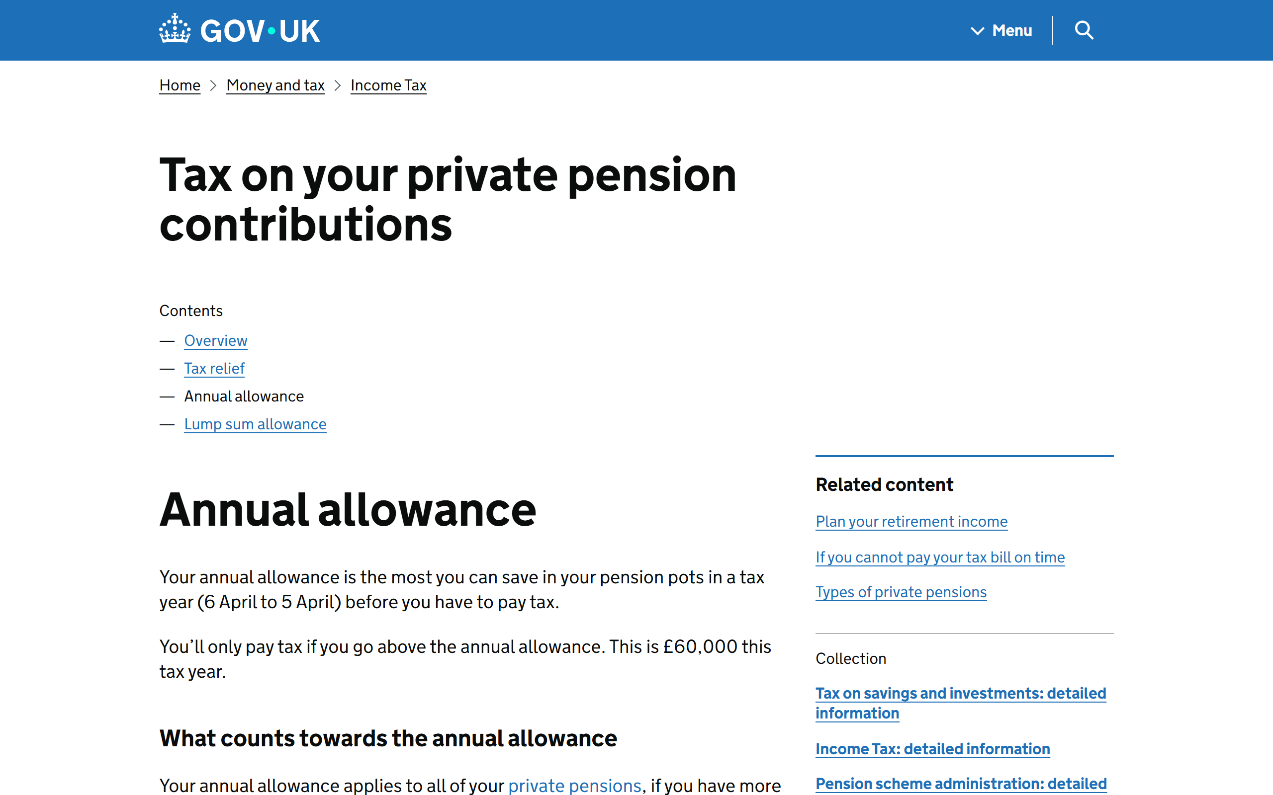annual allowance - www.gov.uk