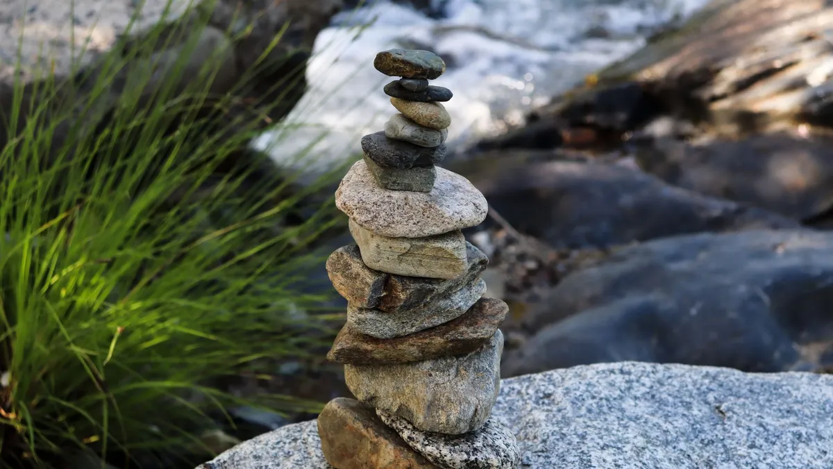 Balanced stacked stones