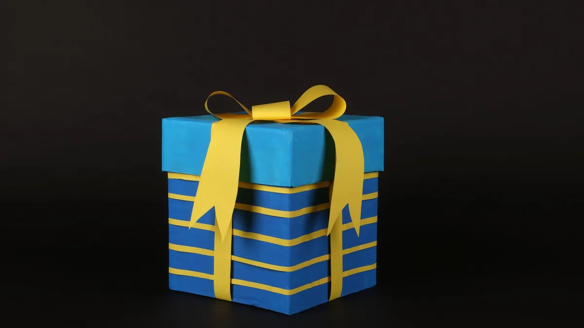 A wrapped gift box