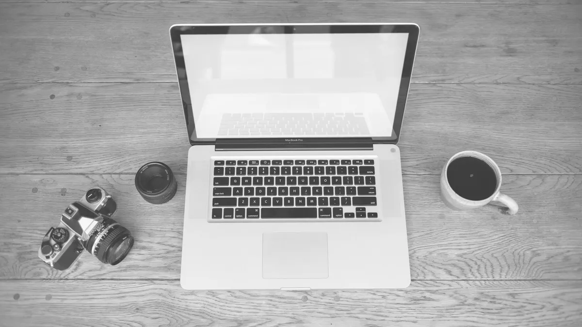 A laptop on a tidy desk