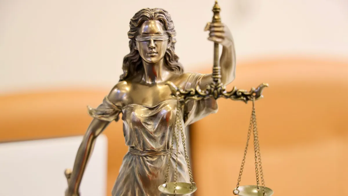 A set of golden balance scales