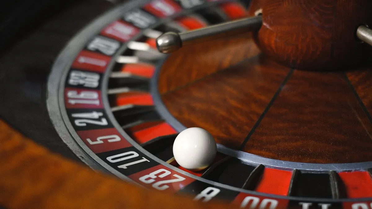 A casino roulette wheel