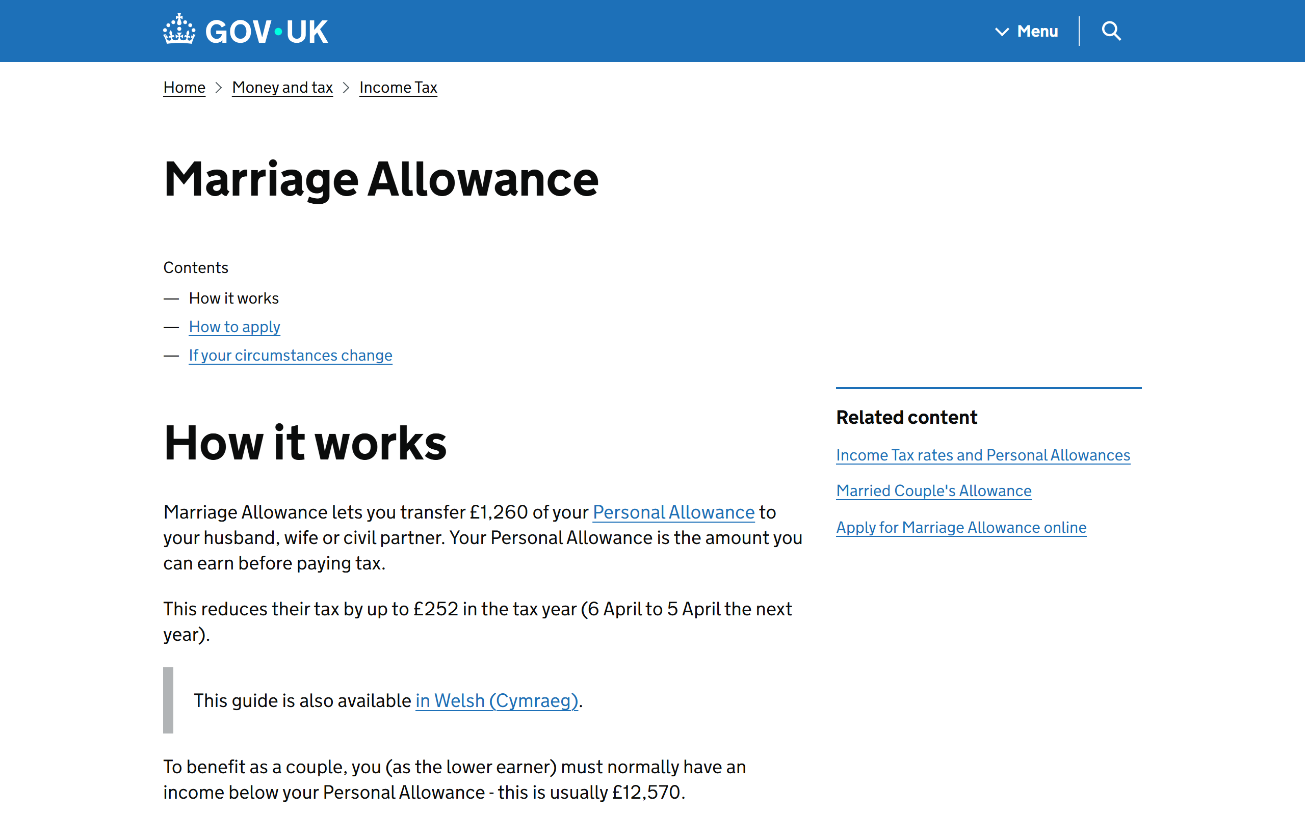 marriage allowance - www.gov.uk