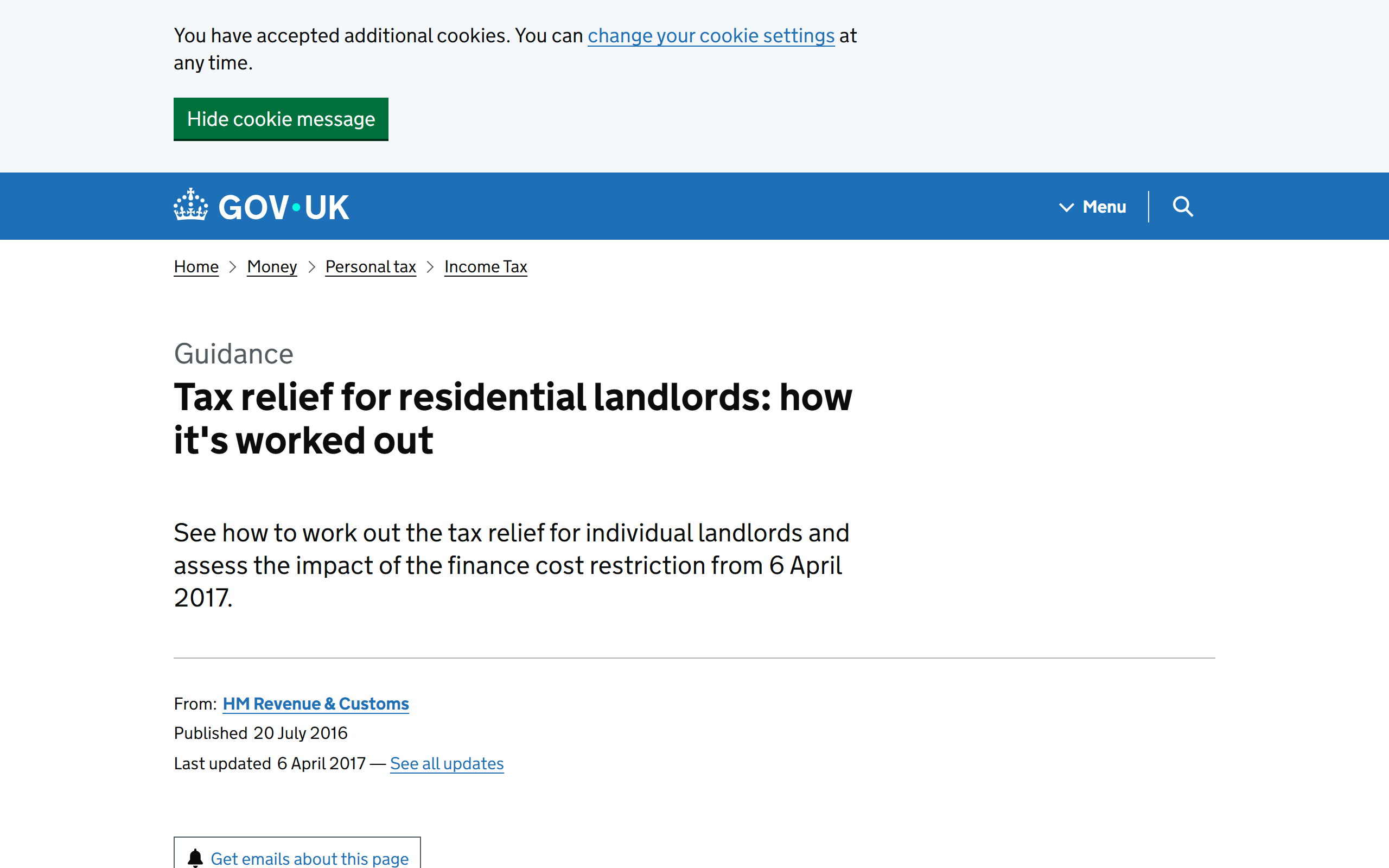 changes to tax relief for residential landlords how its worked out including case studies - www.gov.uk