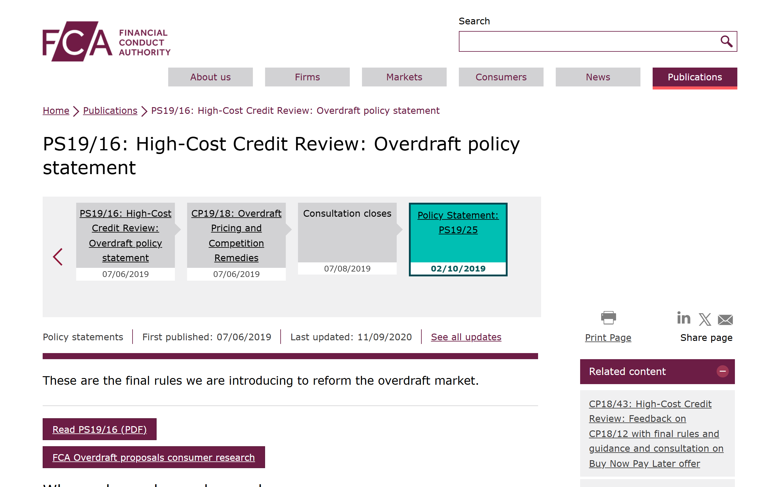 ps19 16 high credit review overdrafts - www.fca.org.uk