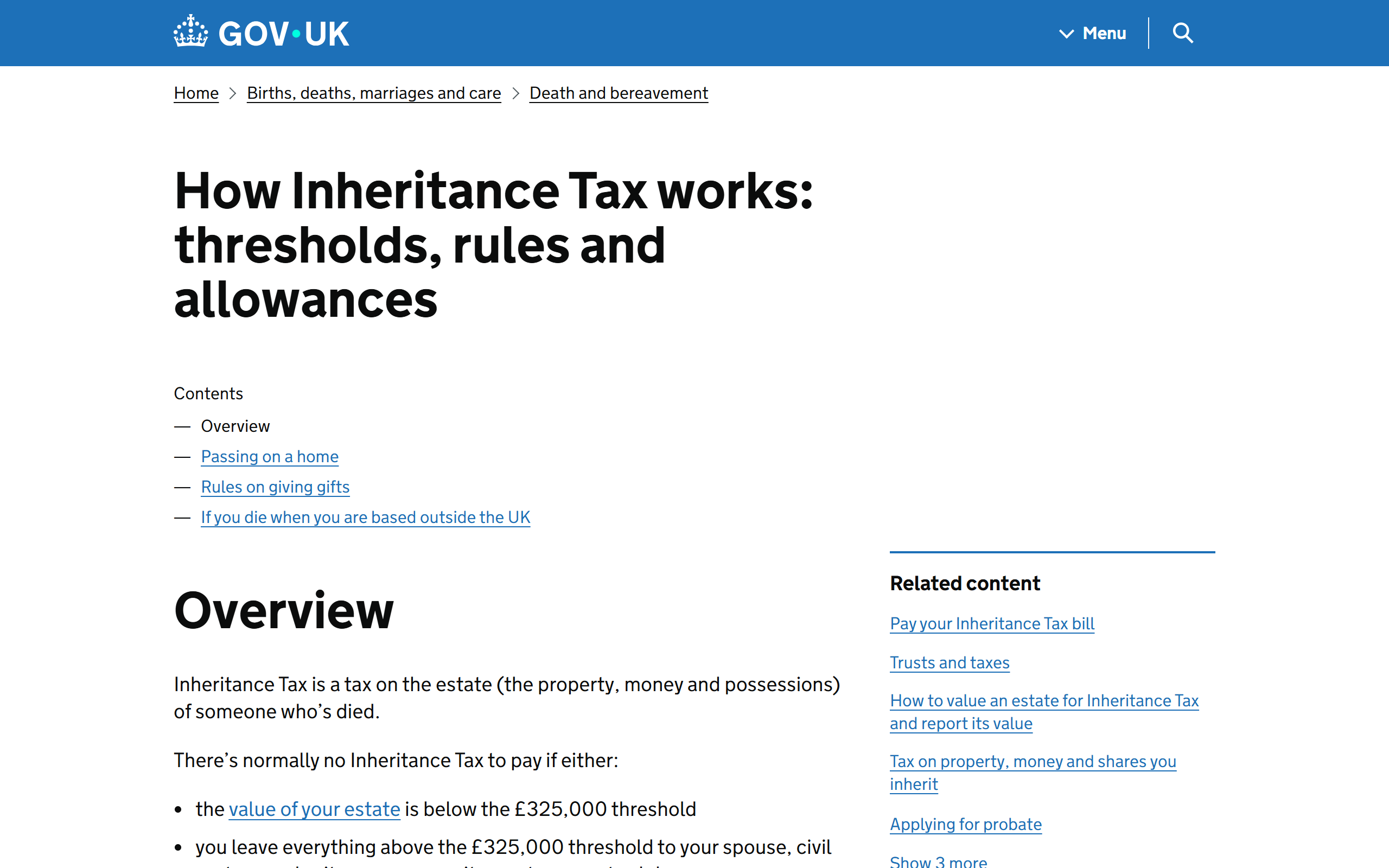 inheritance tax - www.gov.uk
